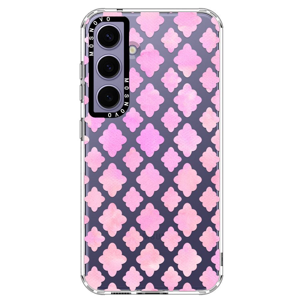 Pink Flower Diamond Phone Case - Samsung Galaxy S24 Plus Case - MOSNOVO