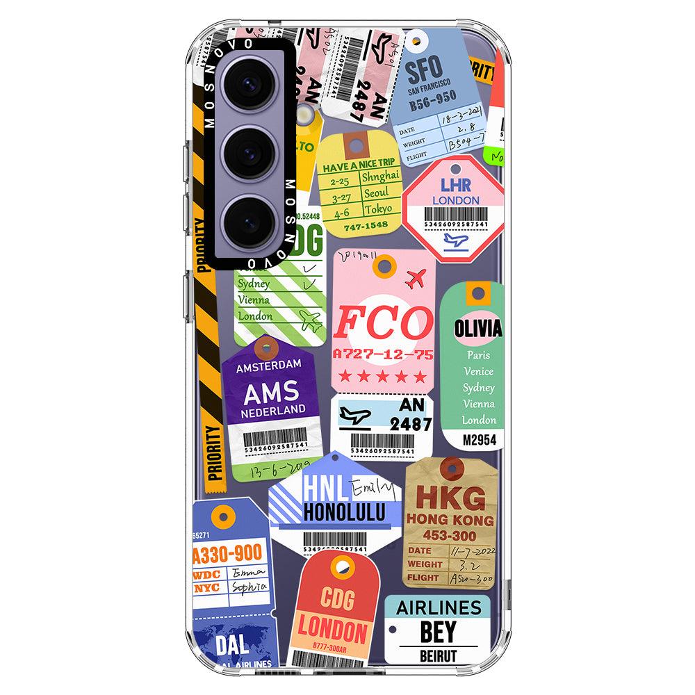 Air Ticket Labels Phone Case - Samsung Galaxy S24 Case - MOSNOVO