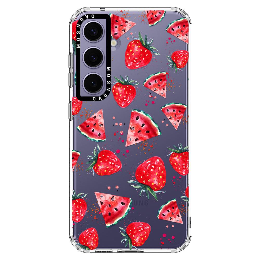 Watermelon and Strawberry Phone Case - Samsung Galaxy S24 Plus Case - MOSNOVO