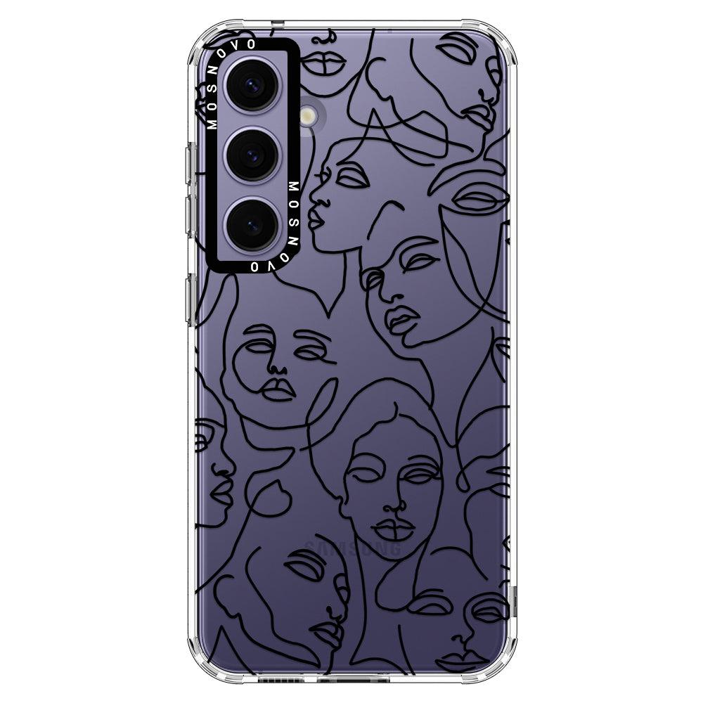 Abstract Face Line Art Phone Case - Samsung Galaxy S24 Plus Case - MOSNOVO