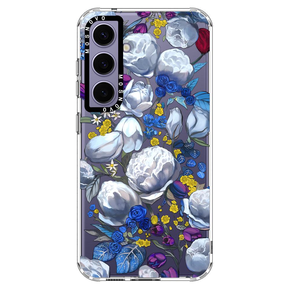 Purple Blue Floral Phone Case - Samsung Galaxy S24 Plus Case - MOSNOVO