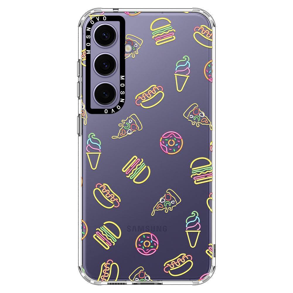 Neon Junk Food Phone Case - Samsung Galaxy S24 Case - MOSNOVO