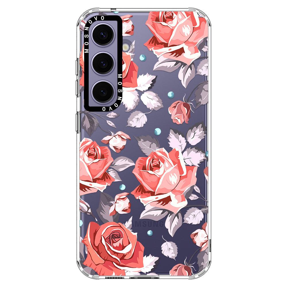 Retro Floral Phone Case - Samsung Galaxy S24 Plus Case - MOSNOVO