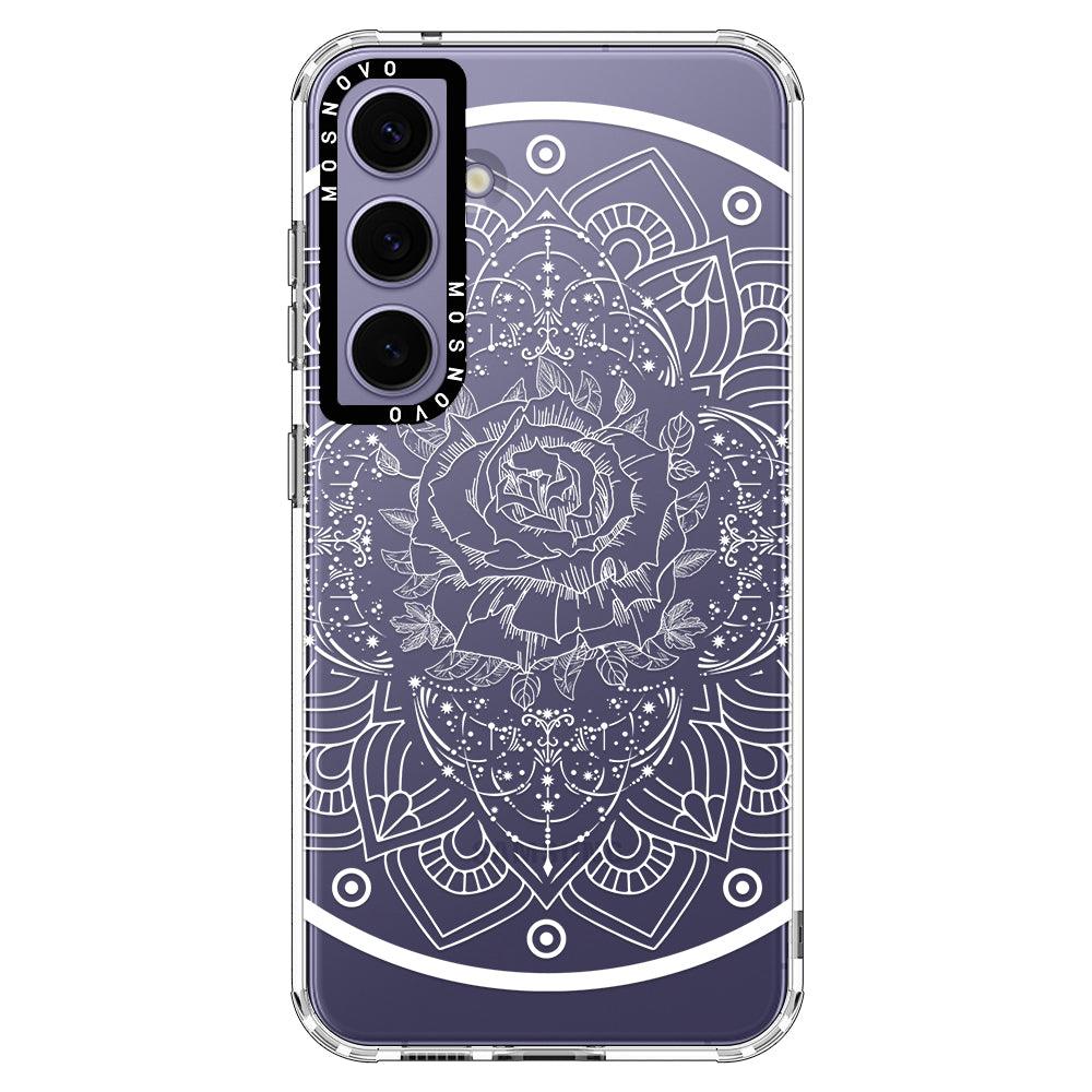 Rose Mandala Phone Case - Samsung Galaxy S24 Case - MOSNOVO