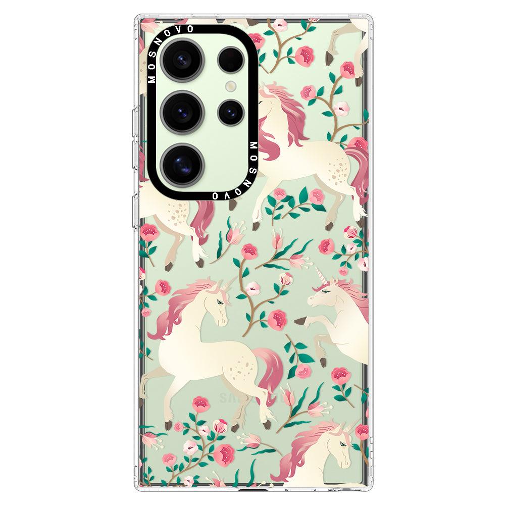 Unicorn Flower Garden Phone Case - Samsung Galaxy S24 Ultra Case - MOSNOVO