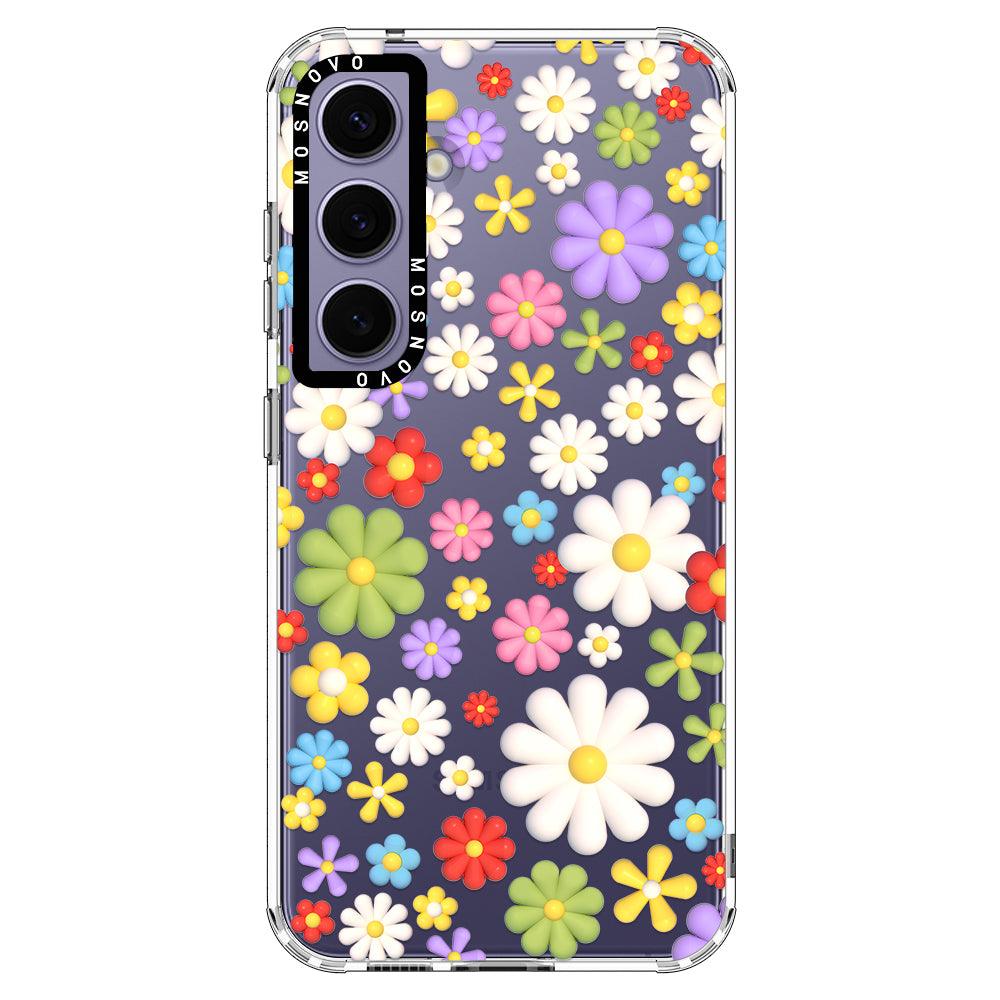 3D Flowers Phone Case - Samsung Galaxy S24 Case