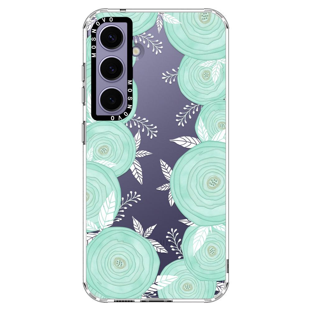 Mint Flower Phone Case - Samsung Galaxy S24 Case - MOSNOVO