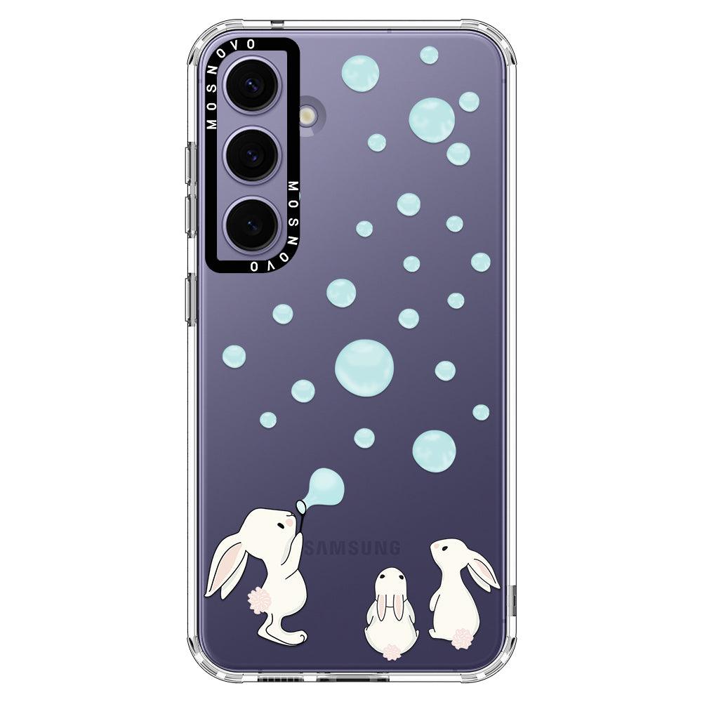 Bunny Blow Bubble Phone Case - Samsung Galaxy S24 Plus Case - MOSNOVO