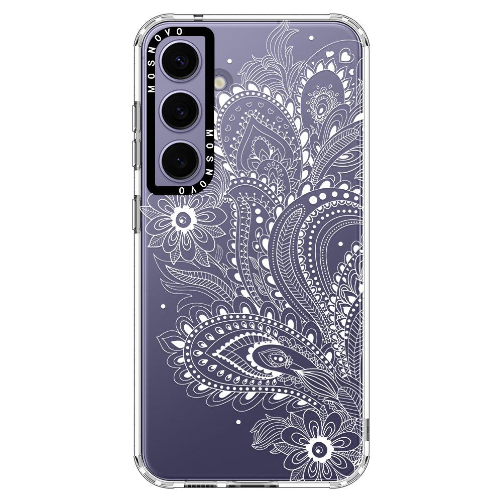 Aesthetic Flower Henna Phone Case - Samsung Galaxy S24 Case - MOSNOVO