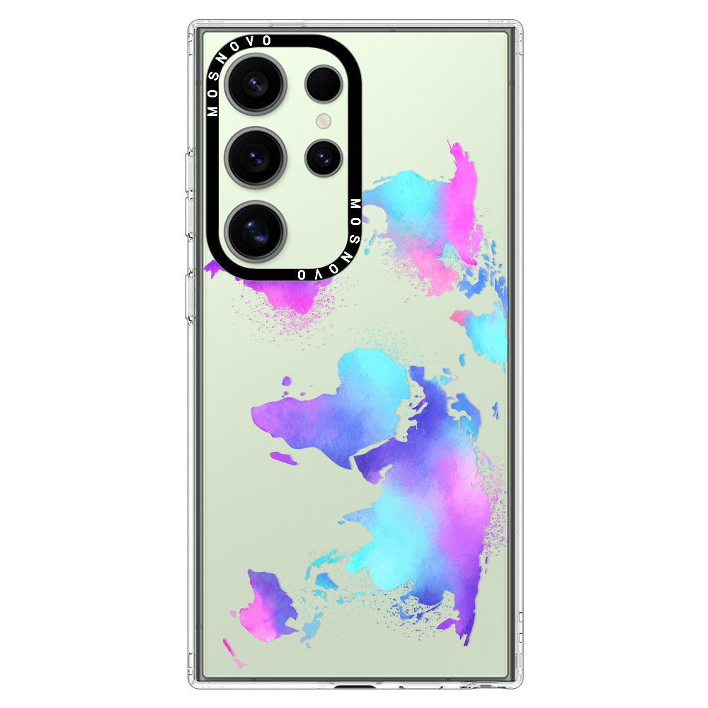 Psychedelic World Map Phone Case - Samsung Galaxy S24 Ultra Case - MOSNOVO