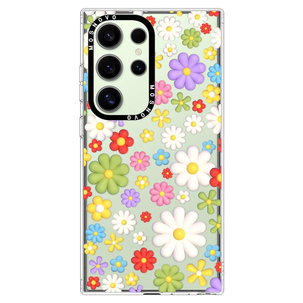 3D Flowers Phone Case - Samsung Galaxy S24 Ultra Case