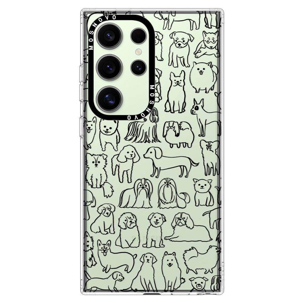 Doodle Dog Phone Case - Samsung Galaxy S24 Ultra Case - MOSNOVO