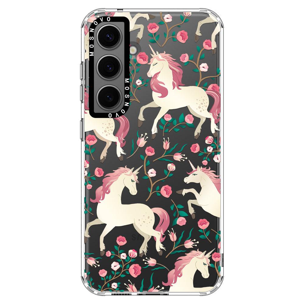 Unicorn Flower Garden Phone Case - Samsung Galaxy S24 Case - MOSNOVO