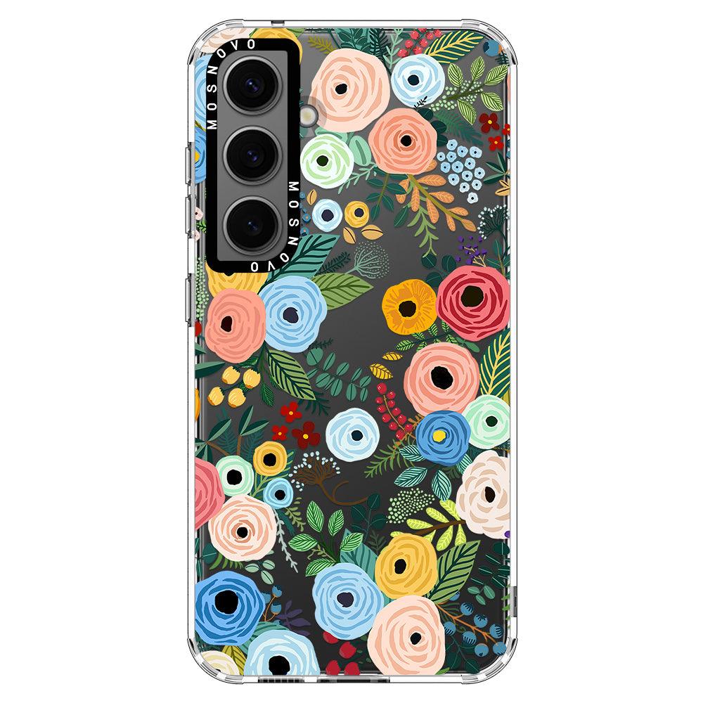 Pastel Floral Garden Phone Case - Samsung Galaxy S24 Plus Case - MOSNOVO