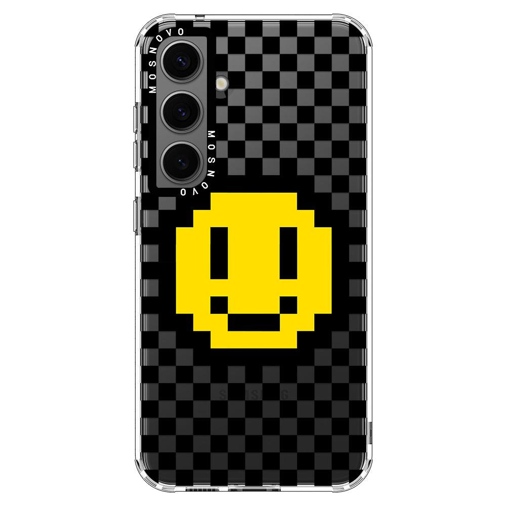 Smile Checkered Phone Case - Samsung Galaxy S24 Plus Case