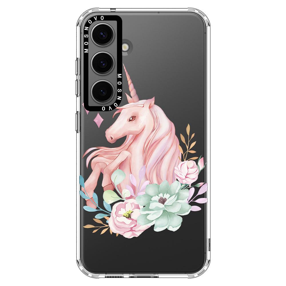 Pastel Flower Unicorn Phone Case - Samsung Galaxy S24 Case - MOSNOVO