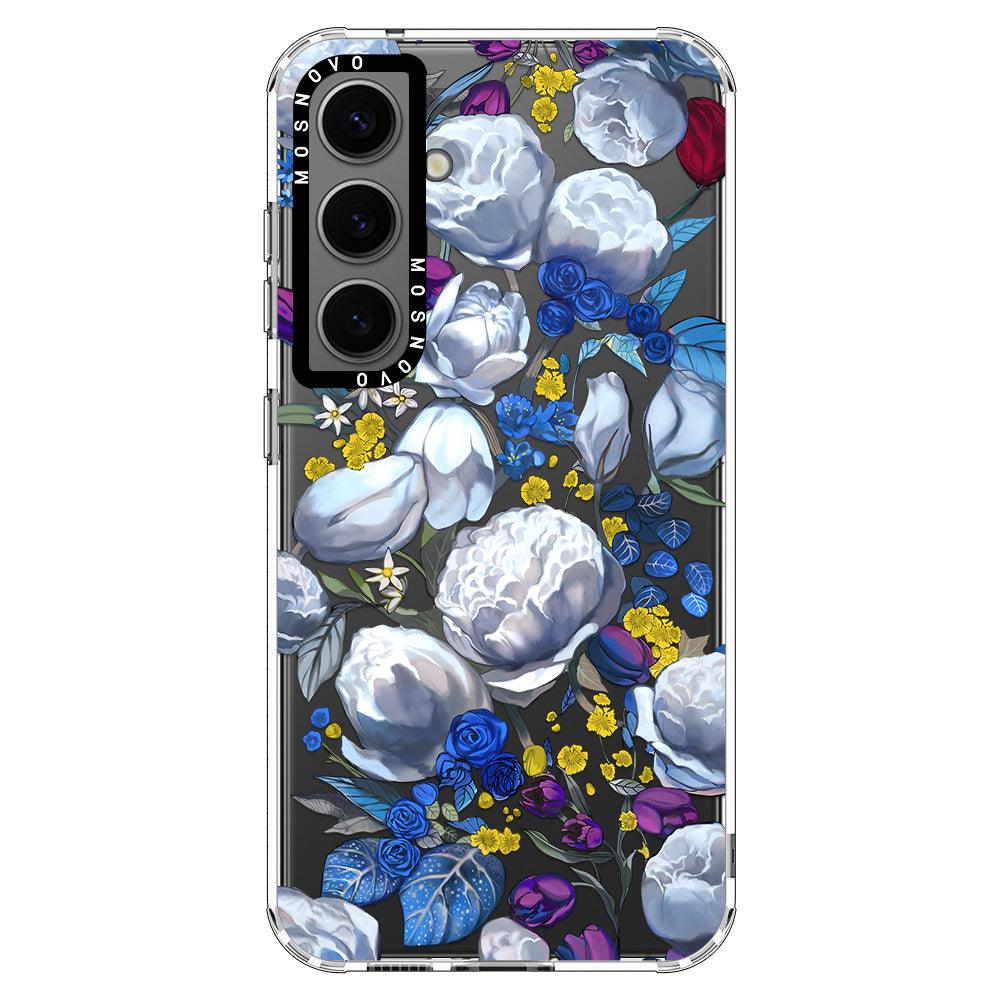 Purple Blue Floral Phone Case - Samsung Galaxy S24 Plus Case - MOSNOVO