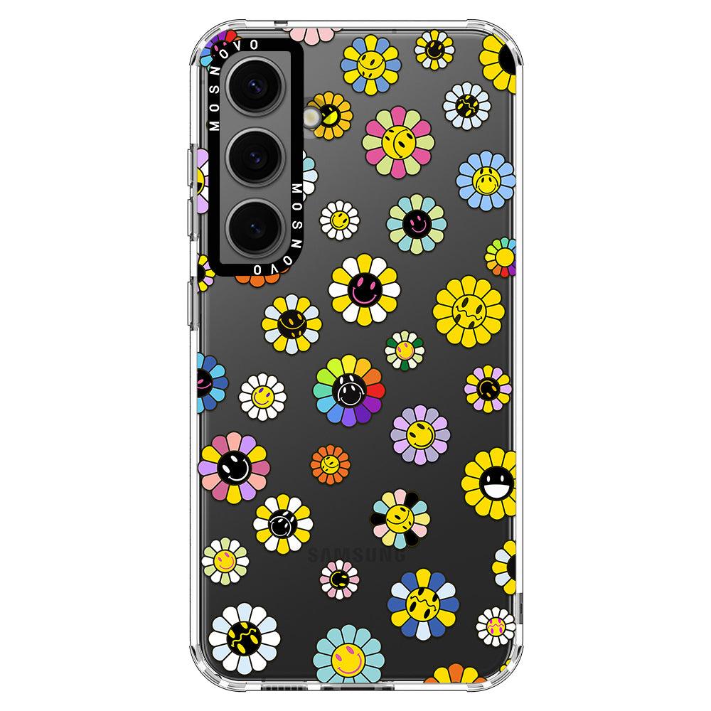 Flower Smiley Face Phone Case - Samsung Galaxy S24 Plus Case - MOSNOVO