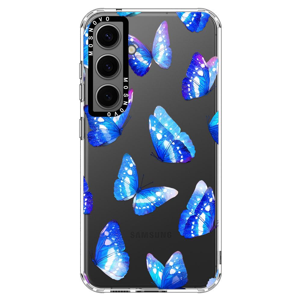 Blue Butterflies Phone Case - Samsung Galaxy S24 Plus Case - MOSNOVO