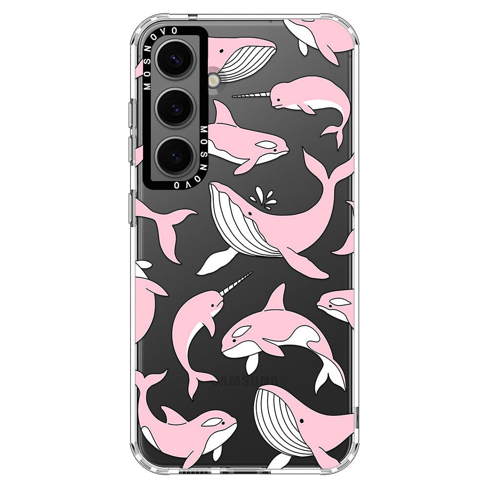 Pink Whales Phone Case - Samsung Galaxy S24 Case