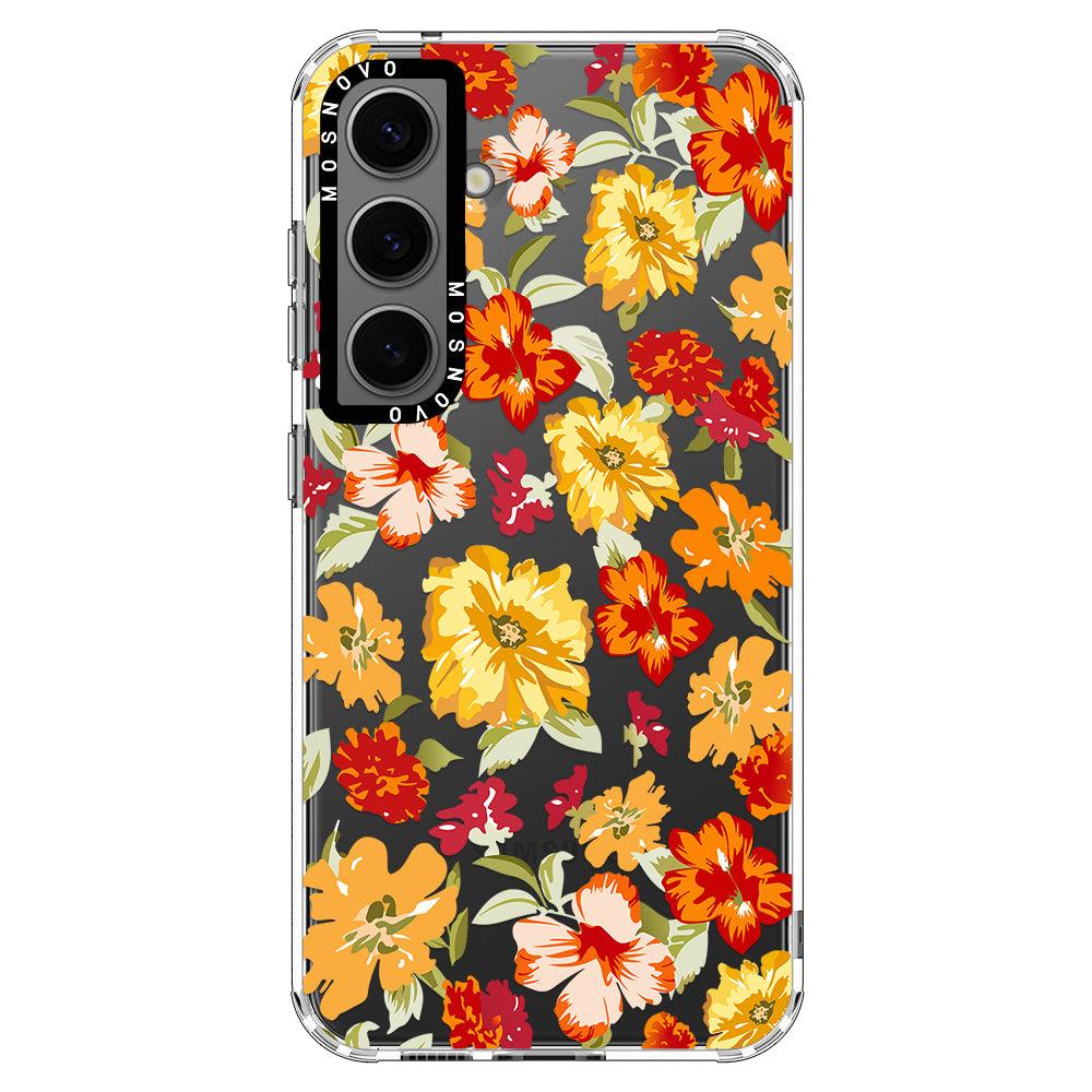 70s Boho Yellow Flower Phone Case - Samsung Galaxy S24 Case - MOSNOVO