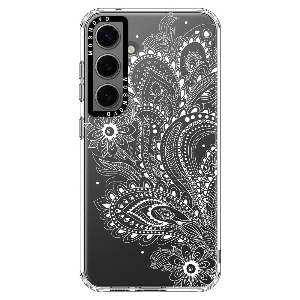 Aesthetic Flower Henna Phone Case - Samsung Galaxy S24 Case - MOSNOVO