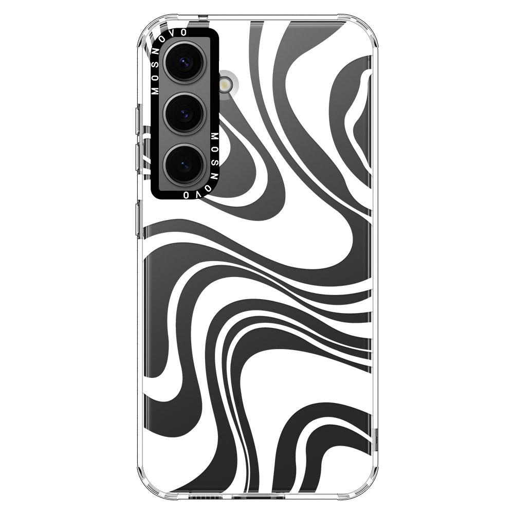 White Swirl Phone Case - Samsung Galaxy S24 Case - MOSNOVO