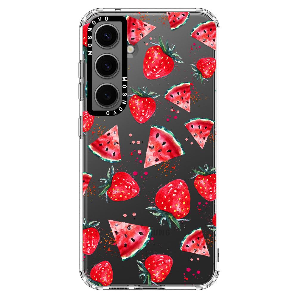 Watermelon and Strawberry Phone Case - Samsung Galaxy S24 Plus Case - MOSNOVO