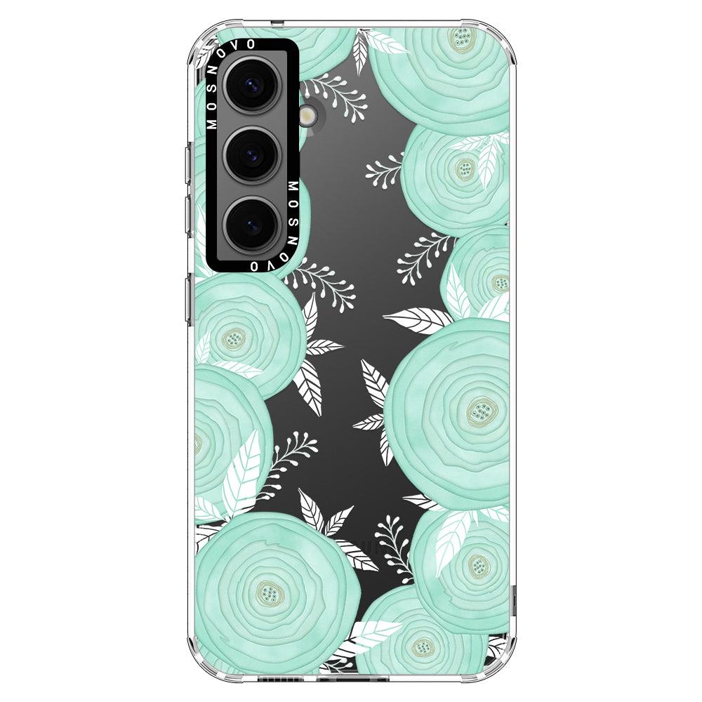 Mint Flower Phone Case - Samsung Galaxy S24 Plus Case - MOSNOVO