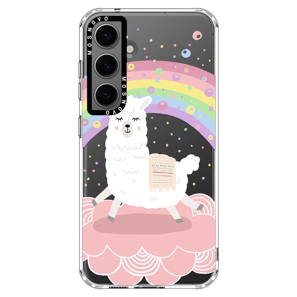 Pastel Rainbow Llama Phone Case - Samsung Galaxy S24 Plus Case - MOSNOVO