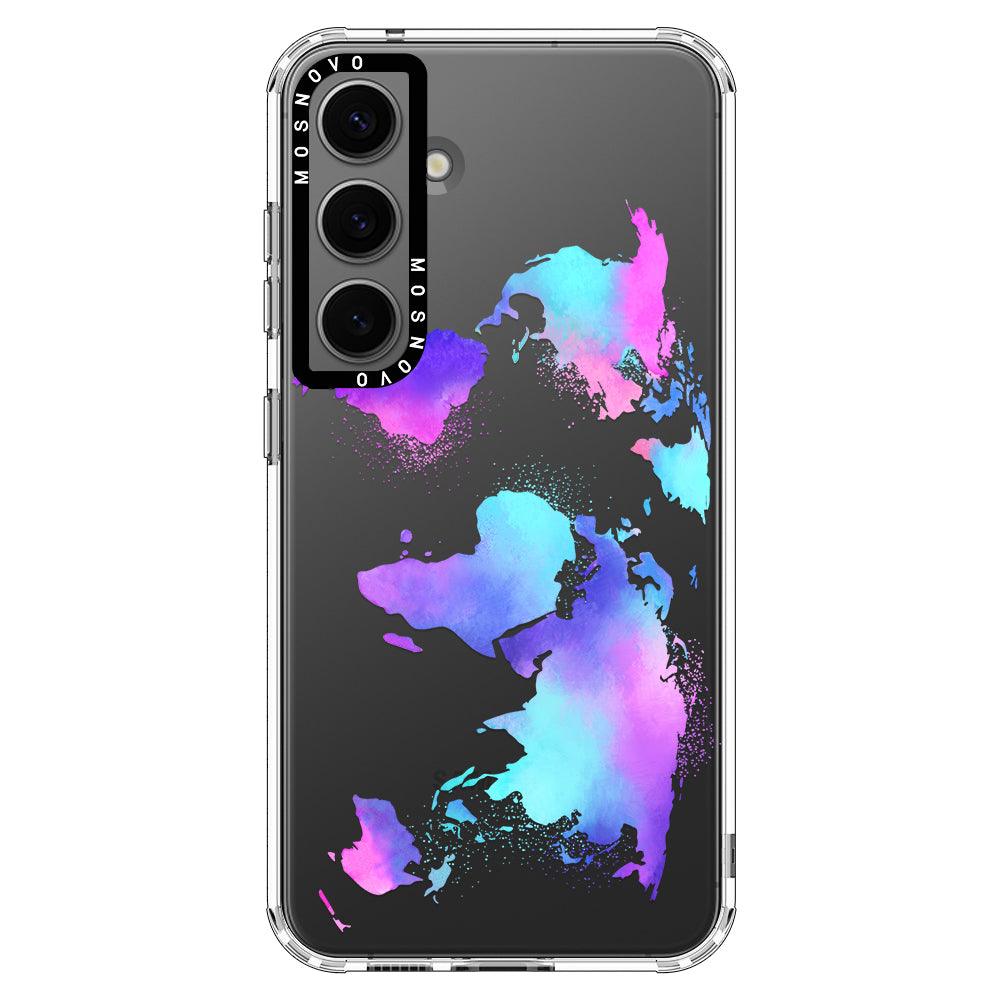 Psychedelic World Map Phone Case - Samsung Galaxy S24 Case - MOSNOVO