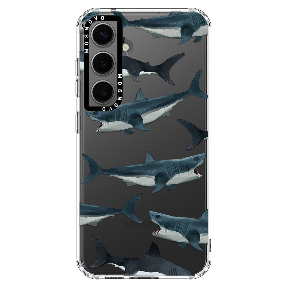 Great White Shark Phone Case - Samsung Galaxy S24 Plus Case - MOSNOVO