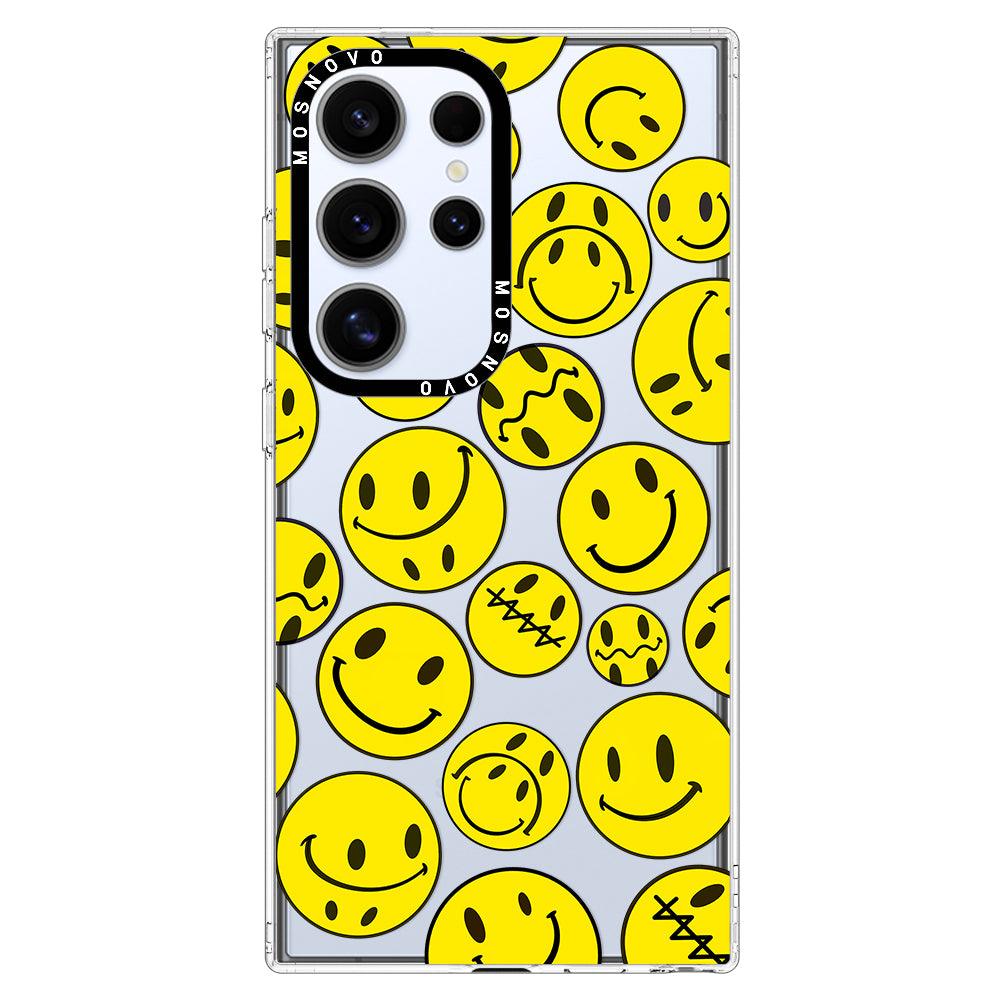 Yellow Sad Smile Face Phone Case - Samsung Galaxy S24 Ultra Case - MOSNOVO