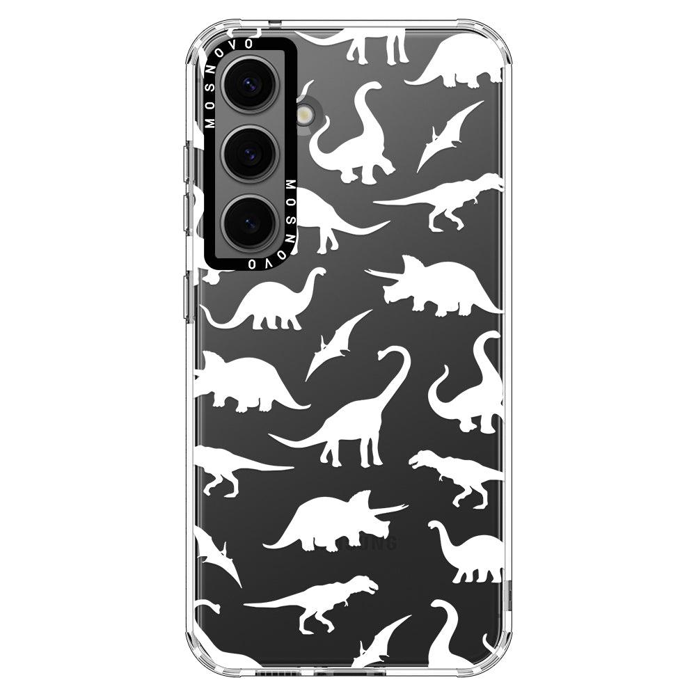 White Dinosaur Phone Case - Samsung Galaxy S24 Case - MOSNOVO