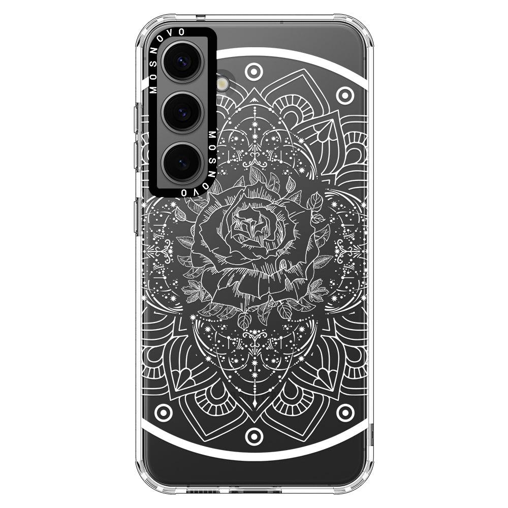 Rose Mandala Phone Case - Samsung Galaxy S24 Plus Case - MOSNOVO