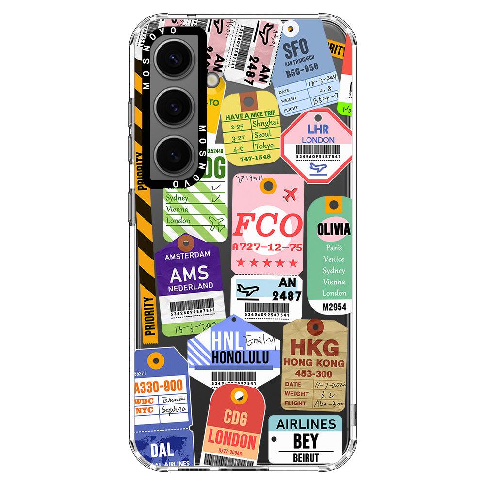 Air Ticket Labels Phone Case - Samsung Galaxy S24 Plus Case - MOSNOVO