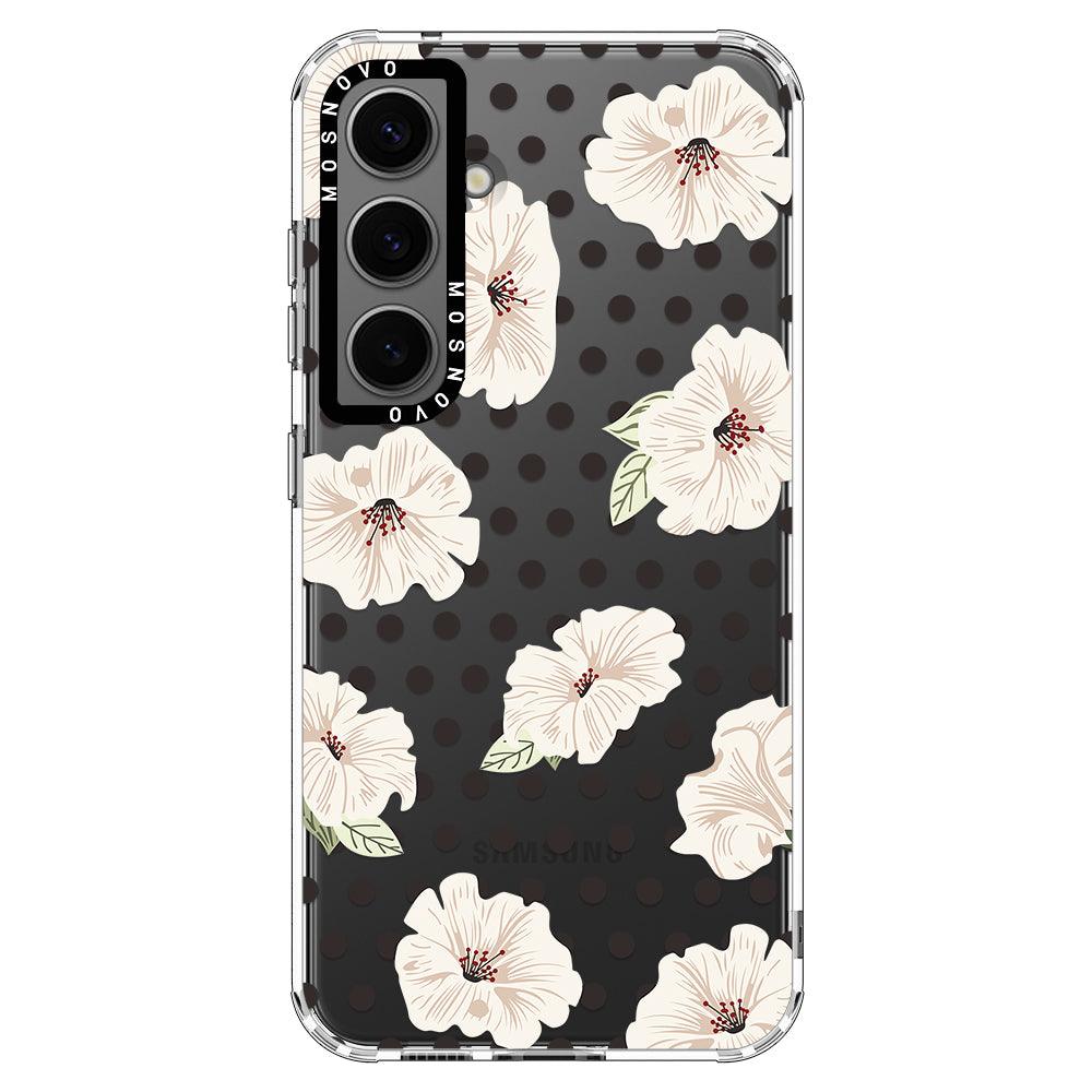 Vintage Hibiscus Flower Phone Case - Samsung Galaxy S24 Plus Case - MOSNOVO