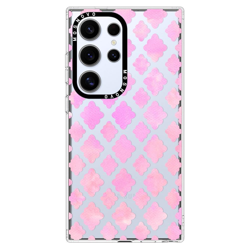 Pink Flower Diamond Phone Case - Samsung Galaxy S24 Ultra Case - MOSNOVO