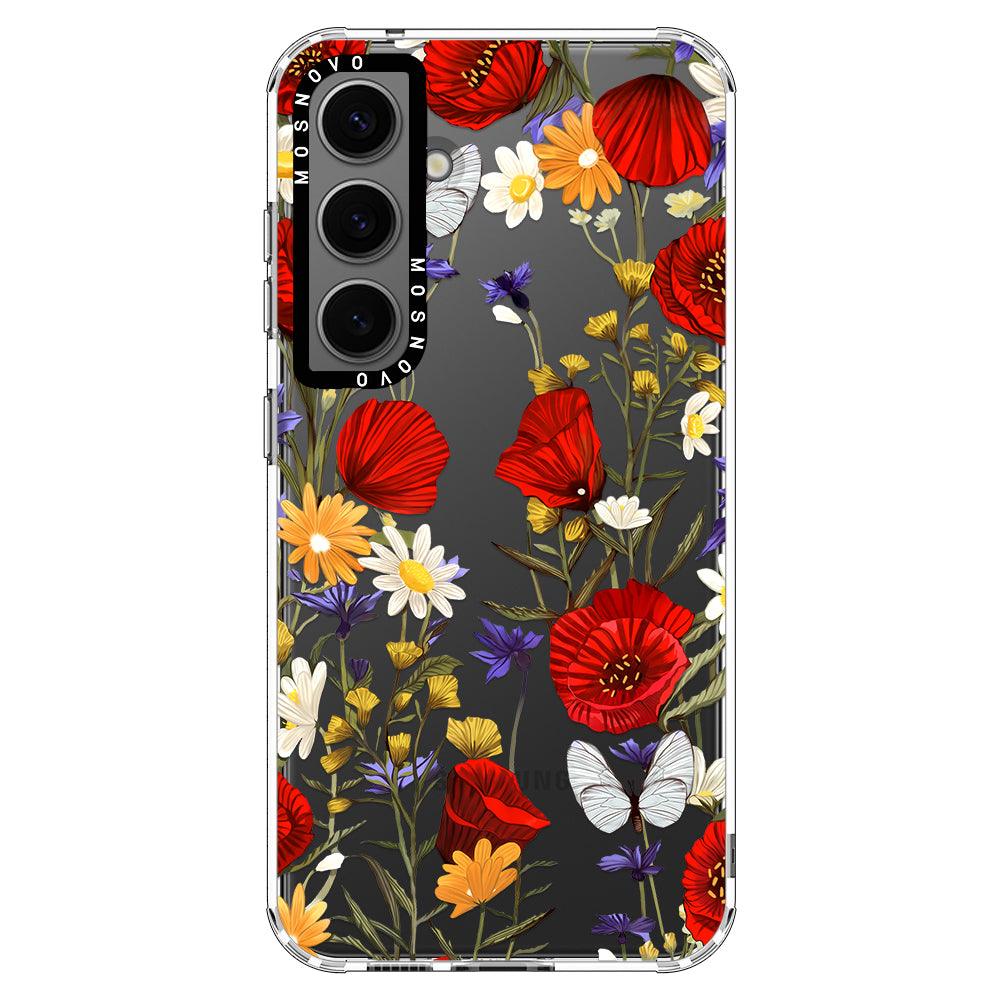 Poppy Floral Phone Case - Samsung Galaxy S24 Case - MOSNOVO