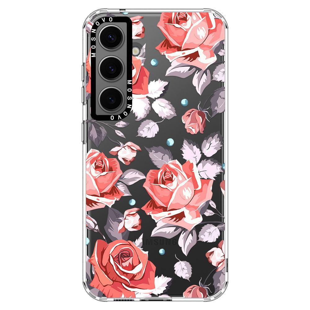 Retro Floral Phone Case - Samsung Galaxy S24 Plus Case - MOSNOVO