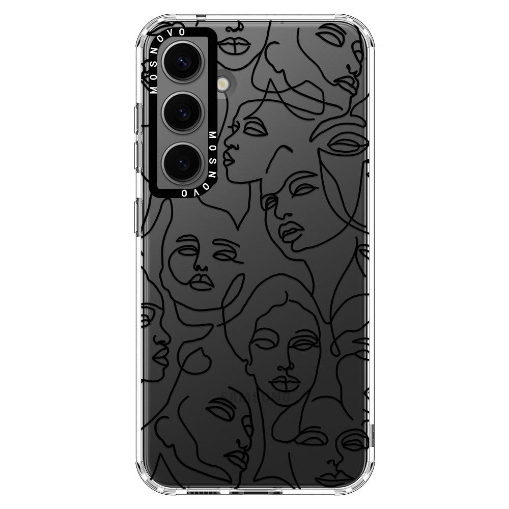 Abstract Face Line Art Phone Case - Samsung Galaxy S24 Plus Case - MOSNOVO