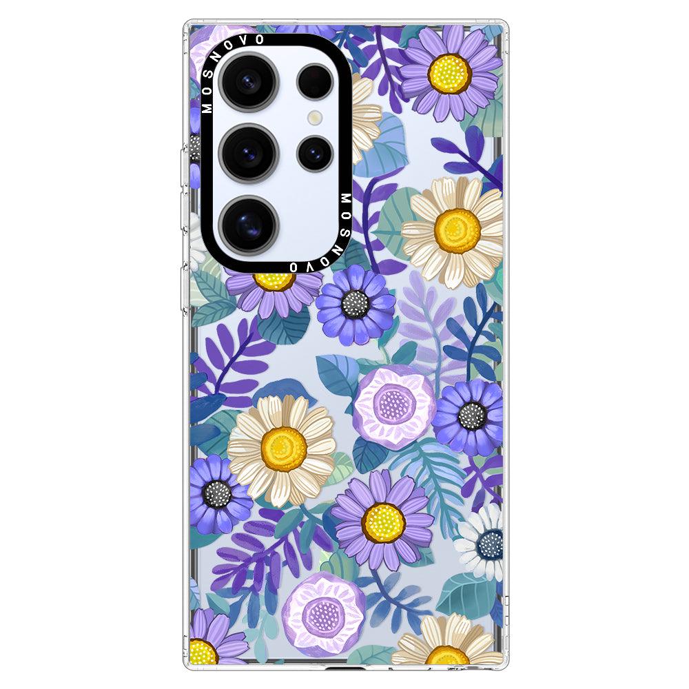 Purple Floral Phone Case - Samsung Galaxy S24 Ultra Case - MOSNOVO