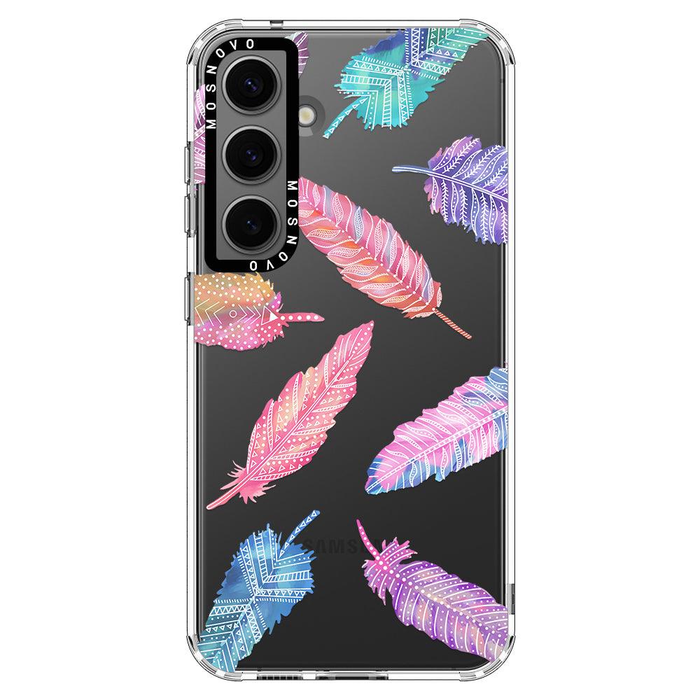 Boho Feather Phone Case - Samsung Galaxy S24 Case - MOSNOVO