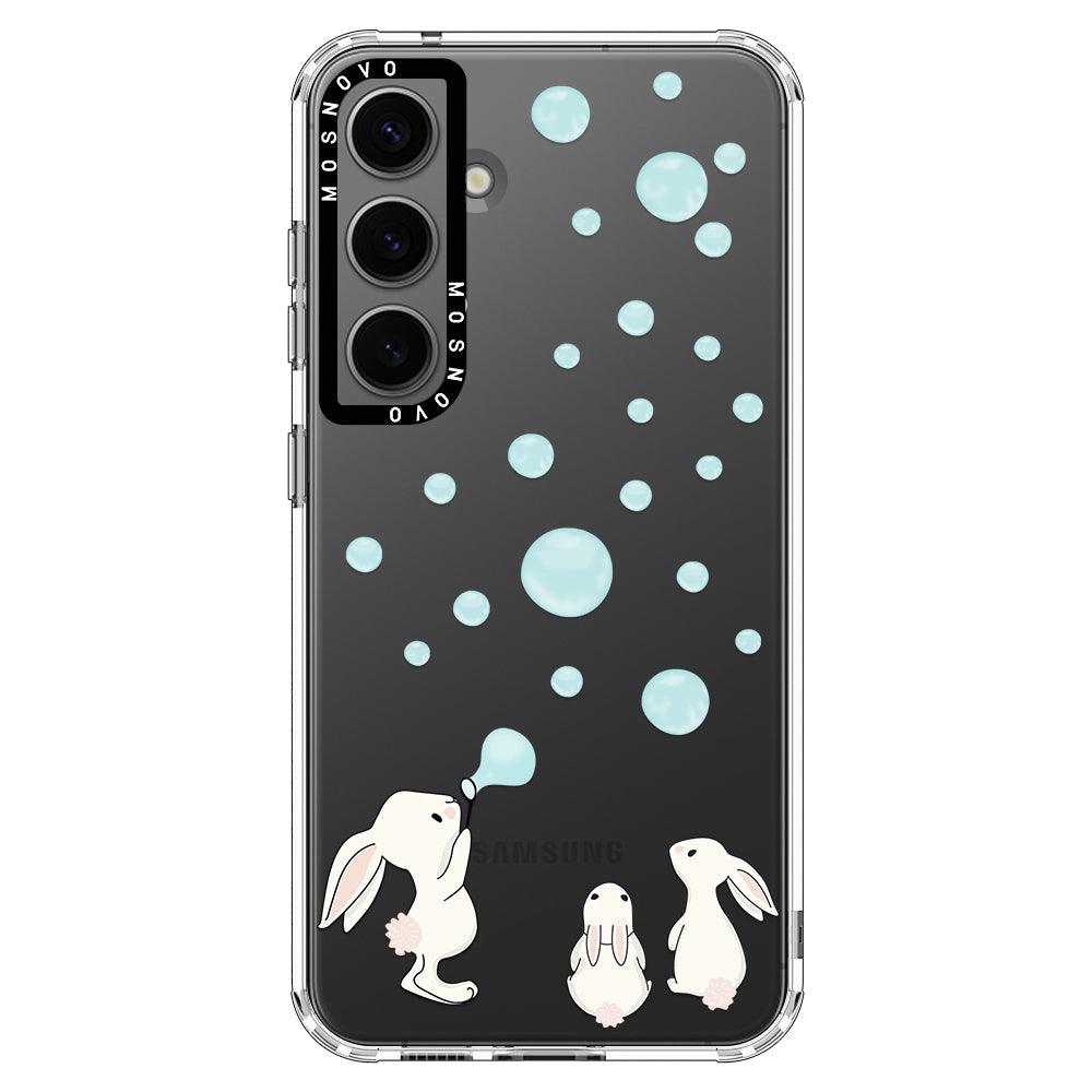 Bunny Blow Bubble Phone Case - Samsung Galaxy S24 Plus Case - MOSNOVO