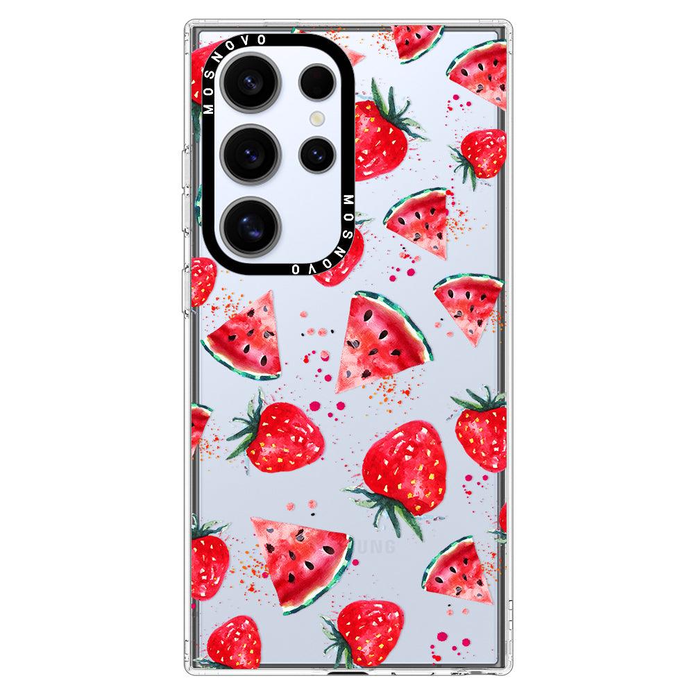 Watermelon and Strawberry Phone Case - Samsung Galaxy S24 Ultra Case - MOSNOVO