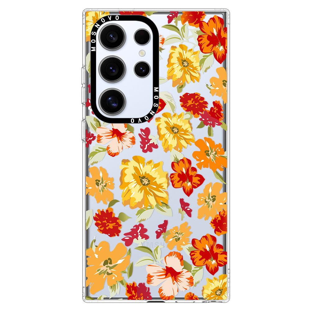 70s Boho Yellow Flower Phone Case - Samsung Galaxy S24 Ultra Case - MOSNOVO