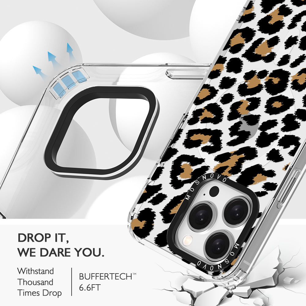 Leopard Print Phone Case - iPhone 15 Pro Case - MOSNOVO