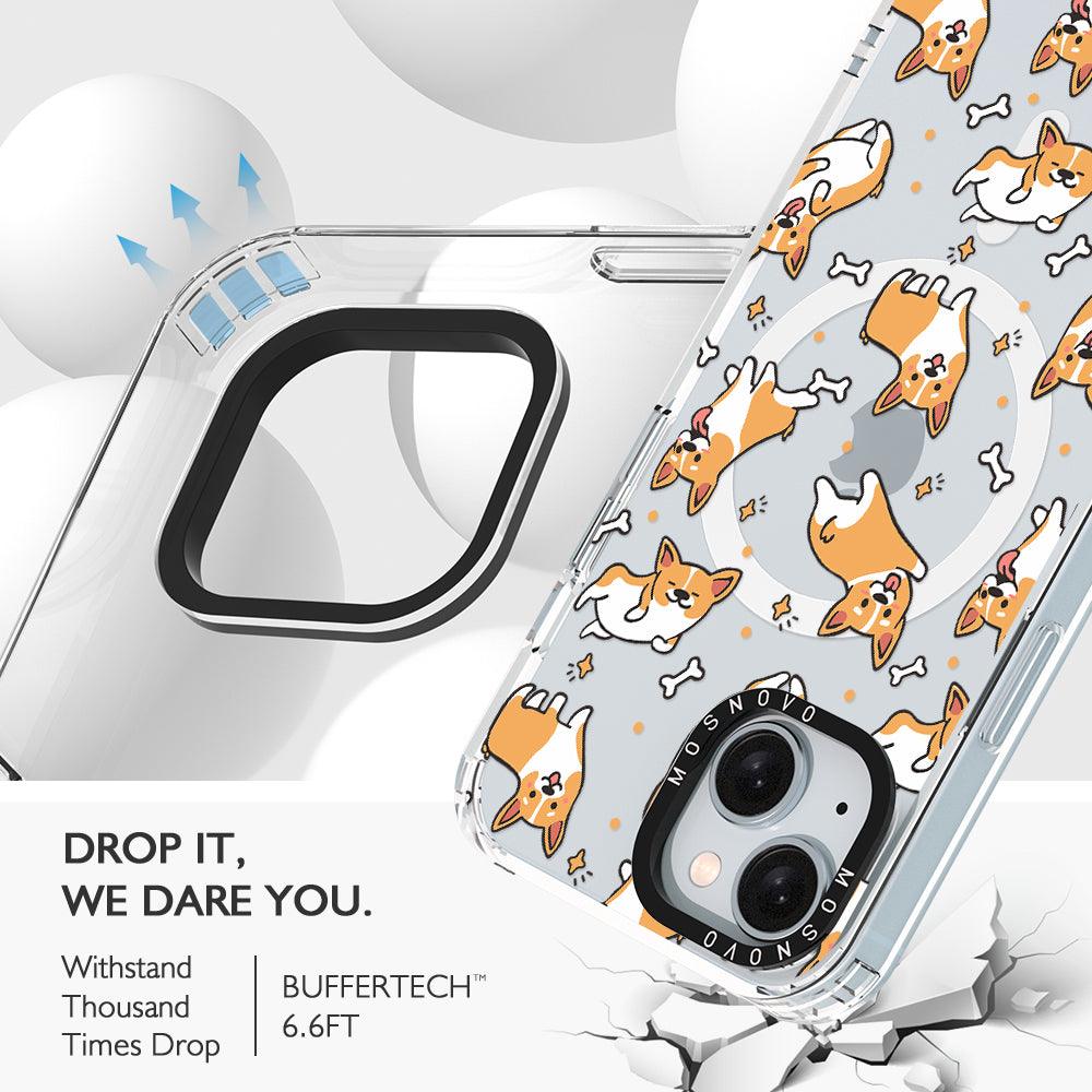 Cute Corgi Phone Case - iPhone 15 Case Clear With Magsafe