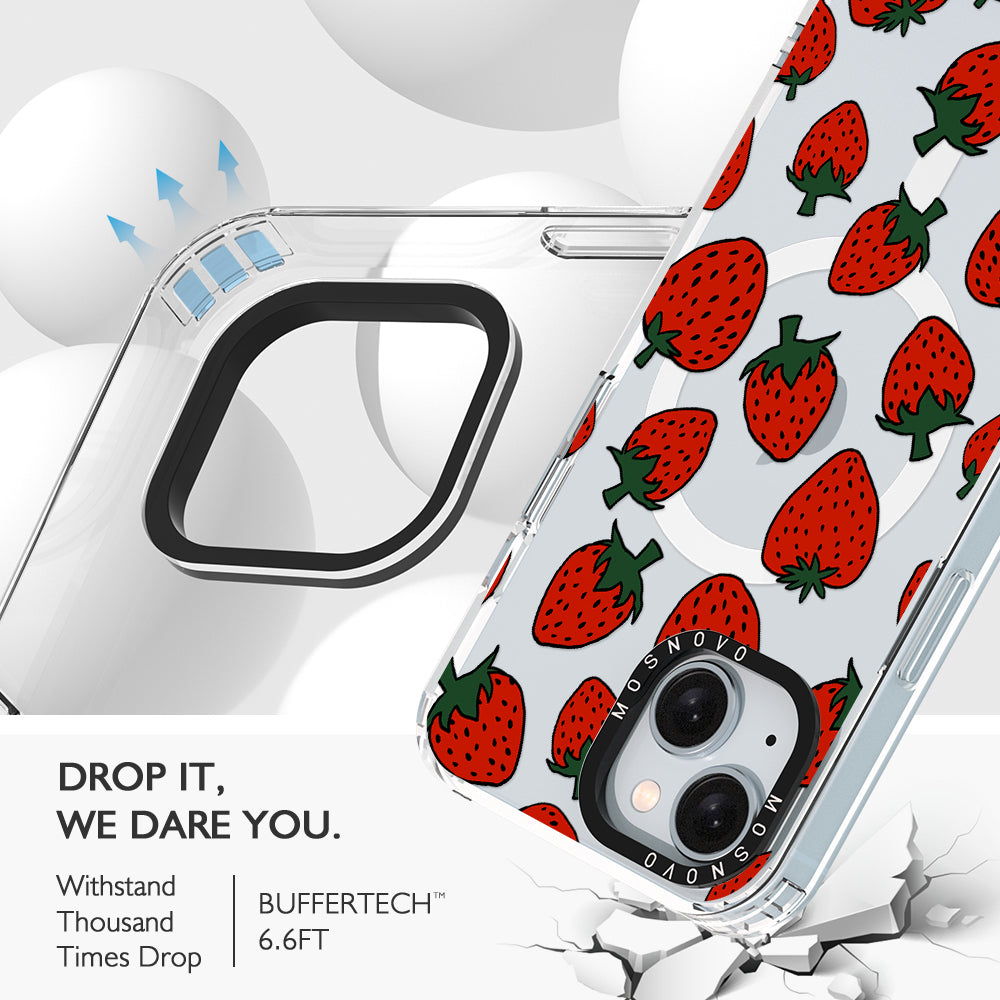 Red Strawberry Phone Case - iPhone 15 Plus Case - MOSNOVO