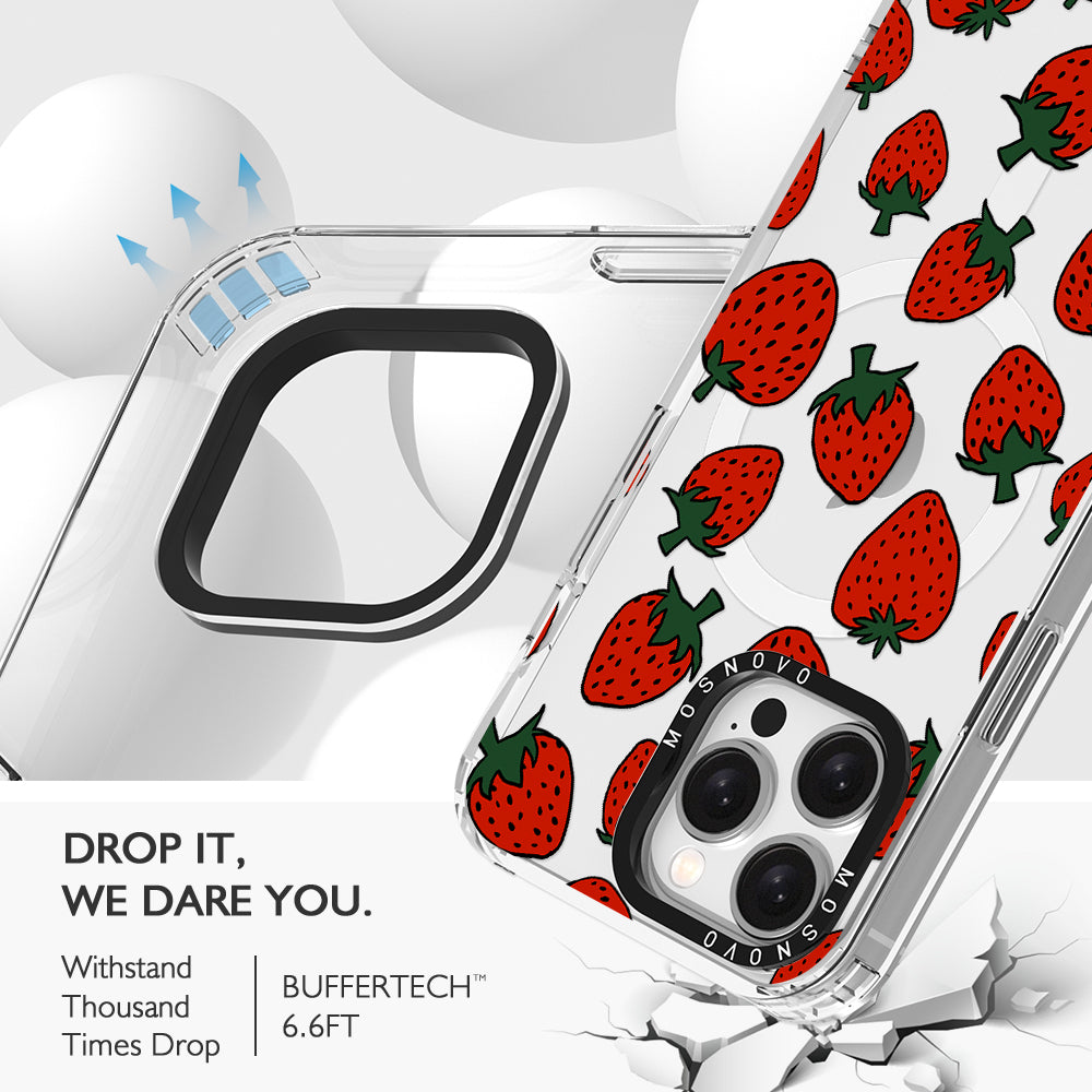 Red Strawberry Phone Case - iPhone 15 Pro Max Case - MOSNOVO